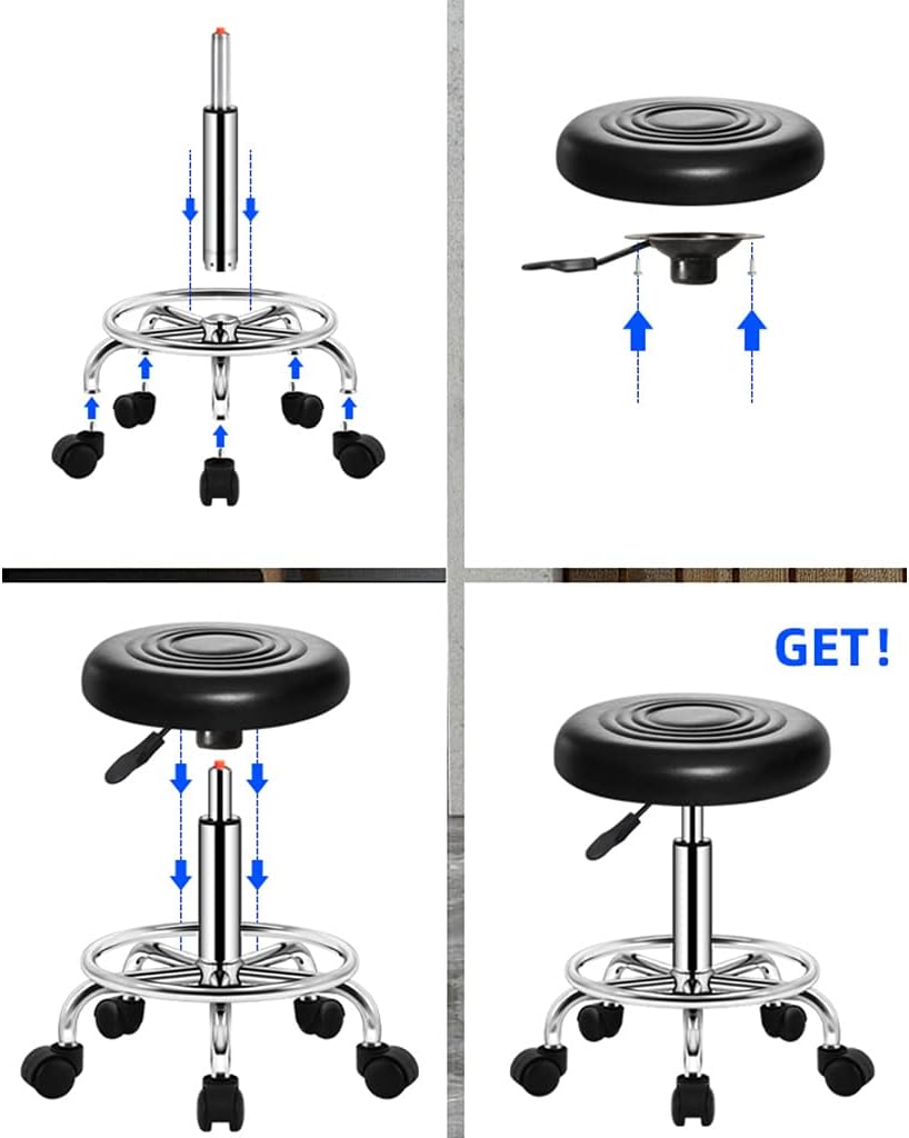 Generic PU Leather Stool - Adjustable Height