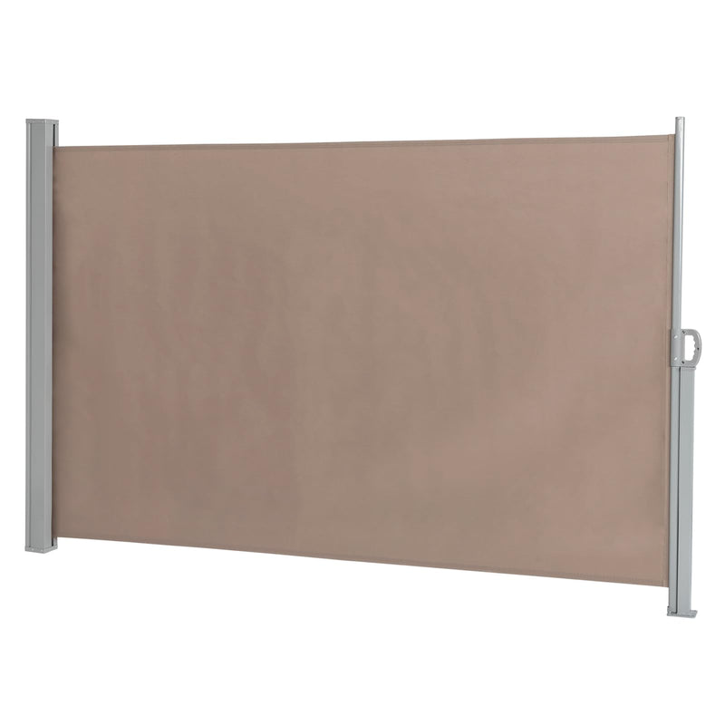 Vasitelan retractable side awning with aluminum frame and coffee-colored polyester fabric