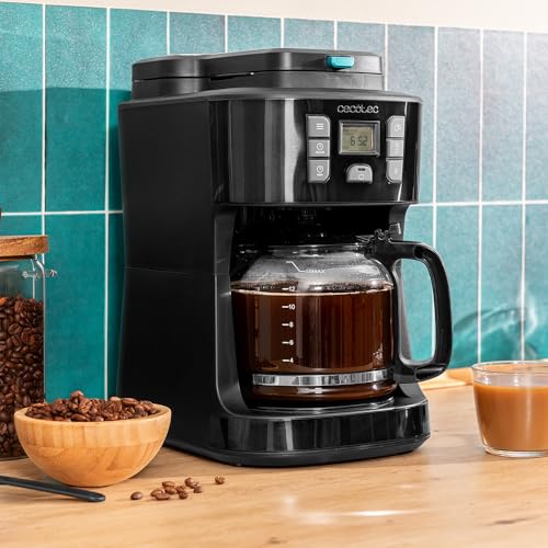 Cecotec - 1086W Grind & Drop Drip Coffee Maker, 12 Cups, Extremearoma Technology