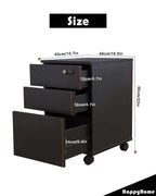 Happy Home 3 Drawer Lockable Wooden Document Cabinet