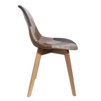 Home Deco Factory Scandinavian Style Patchwork Chairs Set of 2