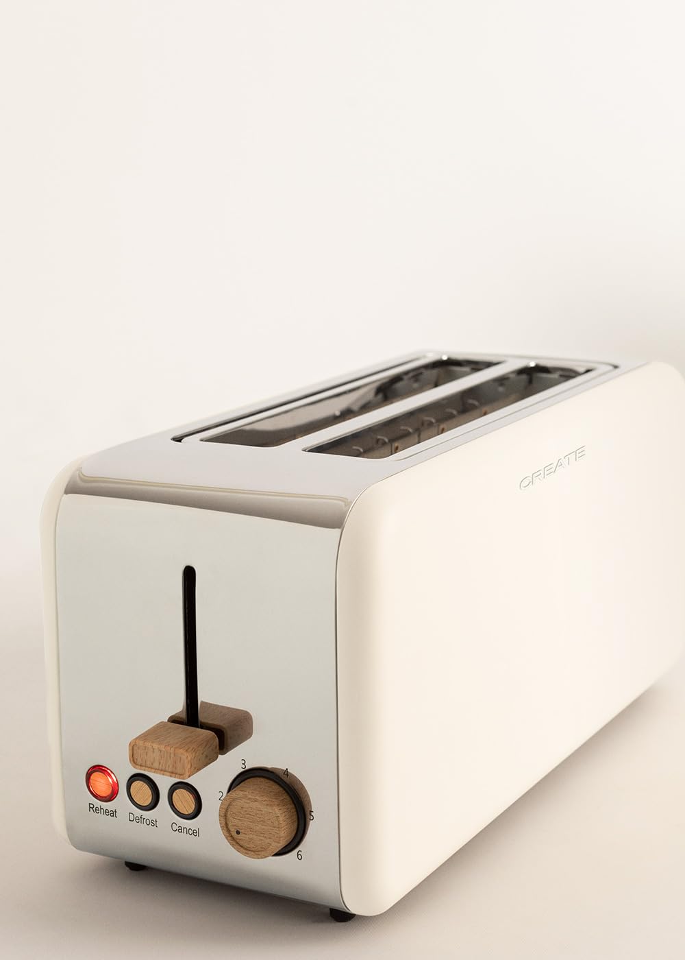 CREATE Retro XL Off White Toaster with 6 Power Levels