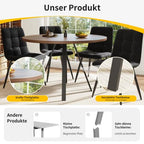 dowowdo 80 x 80 cm Square Dining Table with Walnut Look and Metal Frame