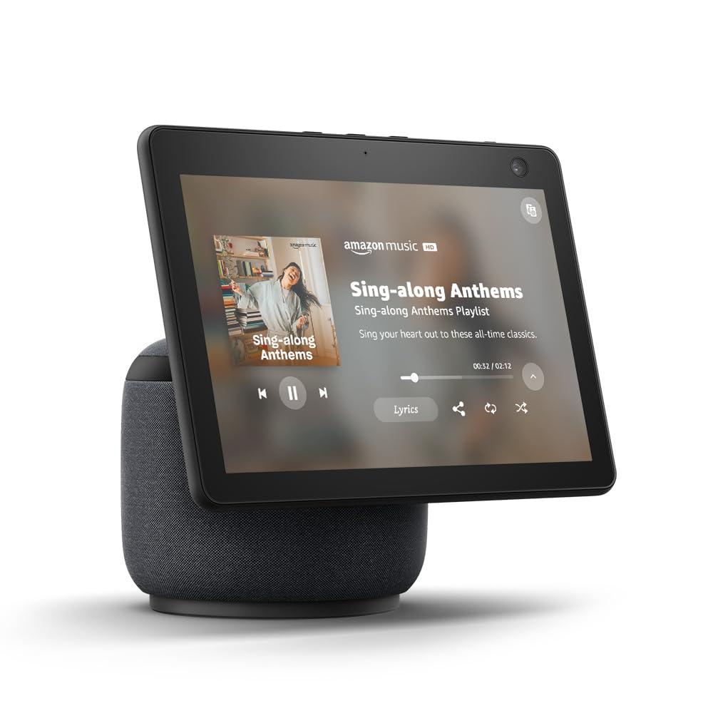 Amazon Echo Show 10 (newest model), HD smart display with premium sound, motion and Alexa, Charcoal