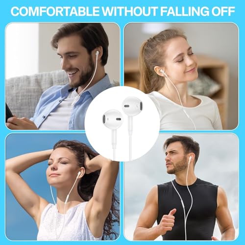 Aoxlant Usb C Earphones for Iphone 17/16/15 - Hifi Stereo Sound