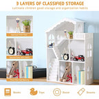 WUHUHAI 3 Tier Kids Bookshelf with Storage