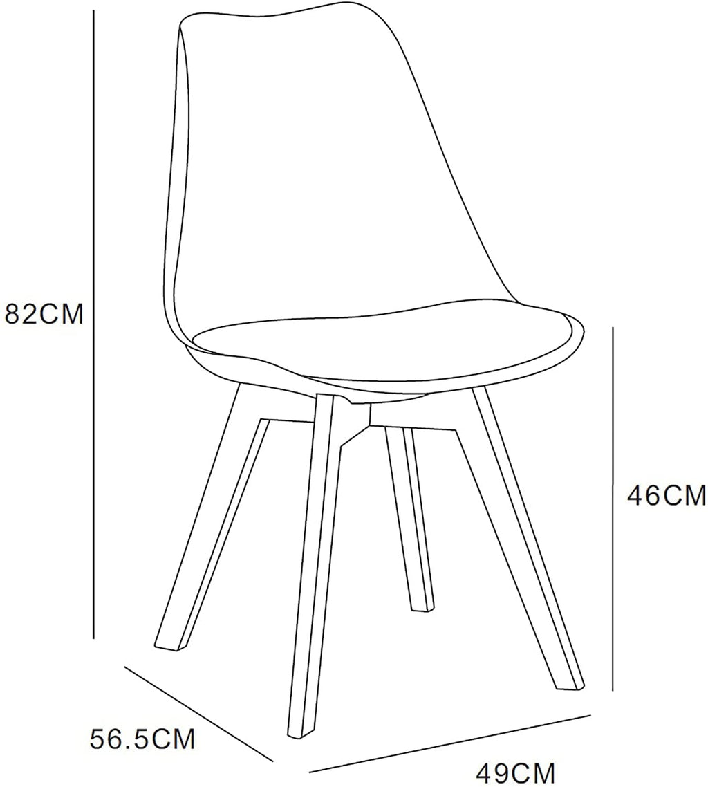 mcc direct Retro Dining Chairs Set of 4 with Wooden Legs