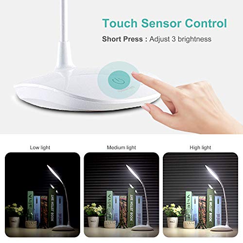 HyAdierTech LED desk lamp with flexible neck and touch control
