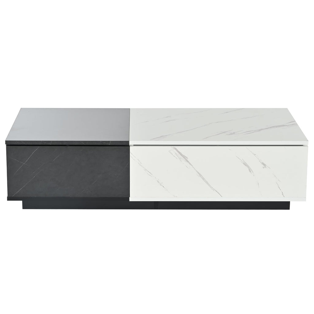MURUL Marble Effect Veneer Two Door Coffee Table