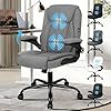 ALFORDSON Ergonomic Office Chair with Massage - PU leather/linen