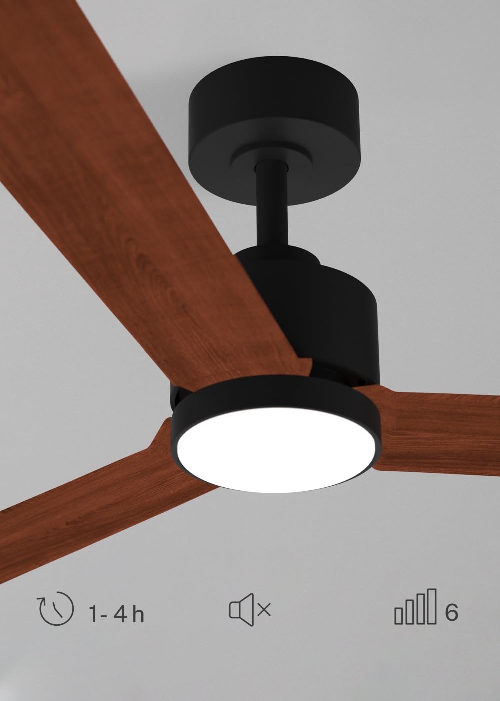 Create Wind Modern L Ceiling Fan with LED Light and Remote