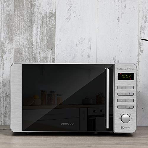 Cecotec Microwave Pro Clean 5120 Mirror - 20L, 700W Power, 3D Wave Technology