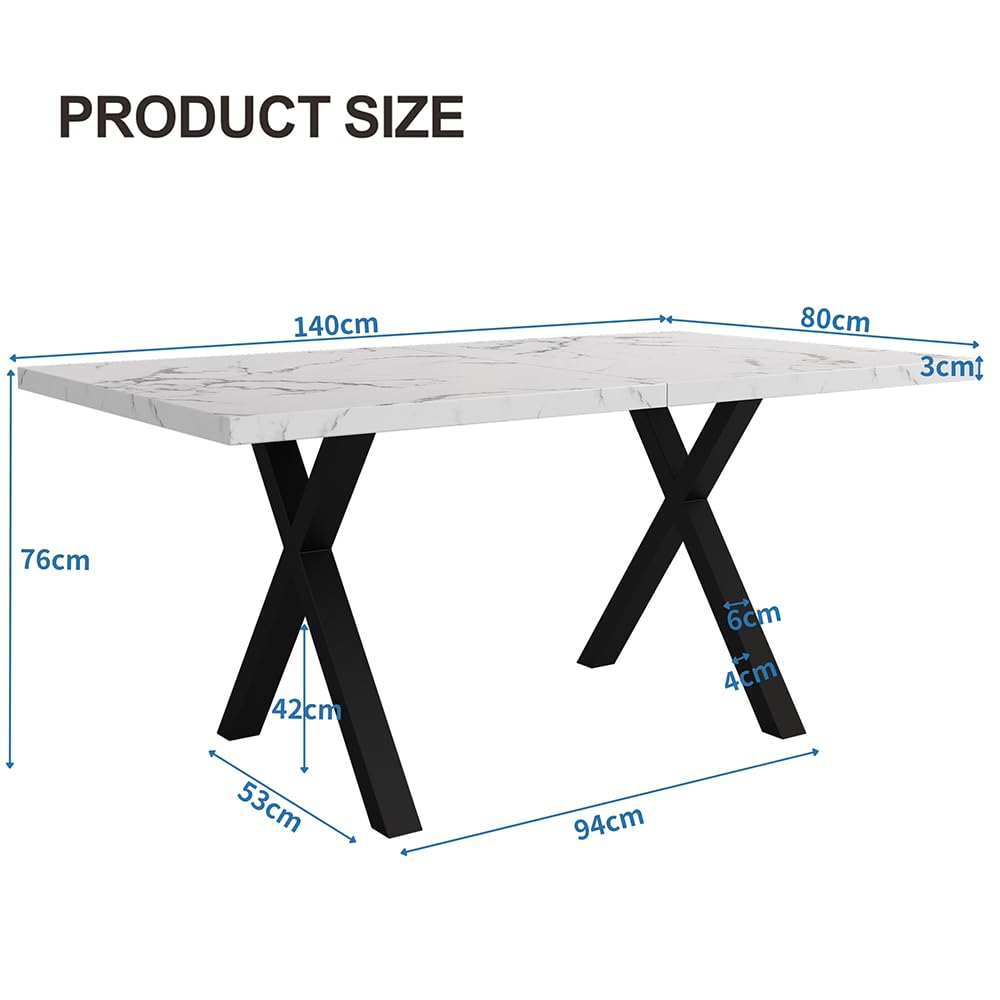 Generisch Modern Wrought Iron Dining Table with Marble Structure