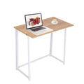 H&H Happy Home foldable computer desk with antique wood finish and sturdy metal legs