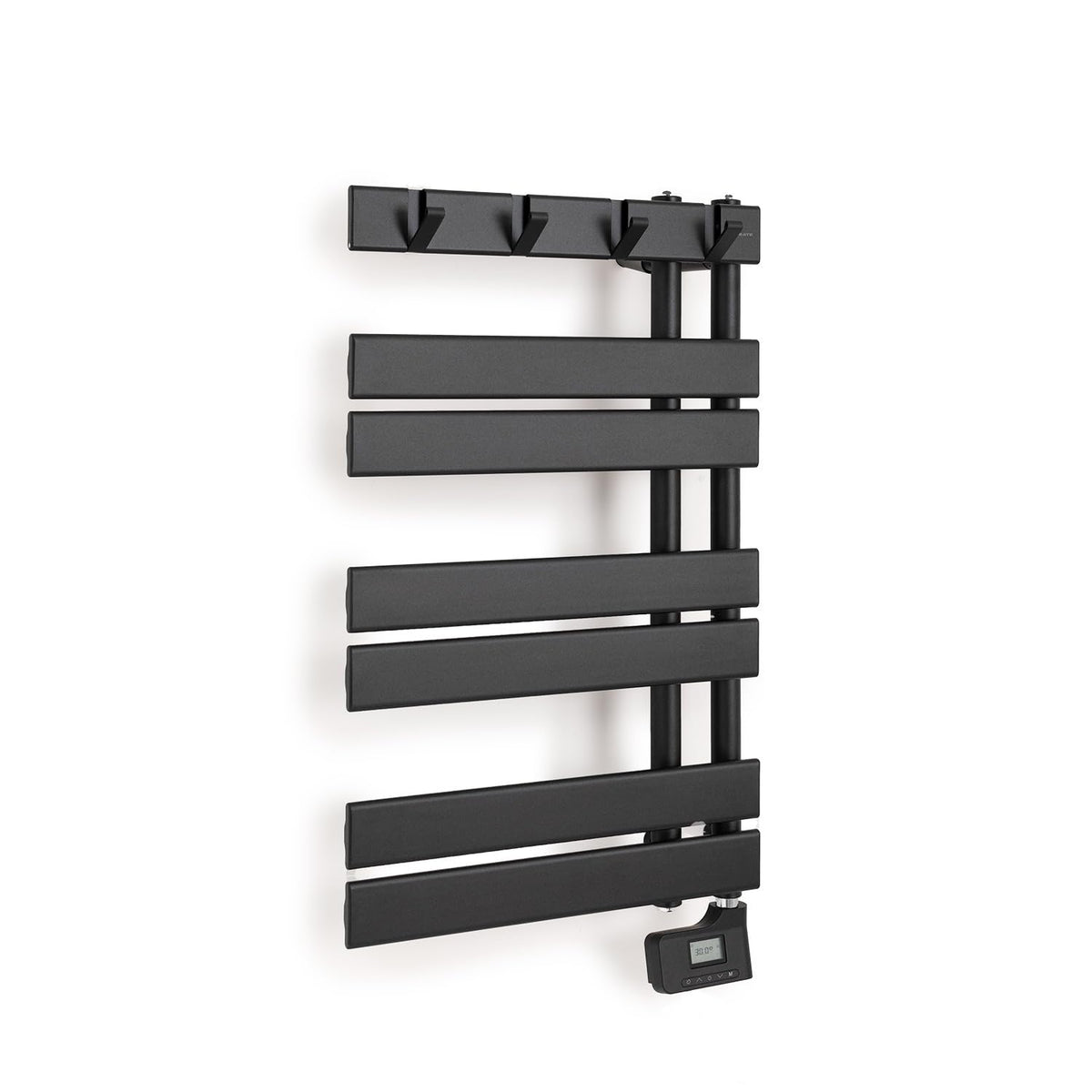 CREATE Electric Wall Towel Rack with Hooks, Black