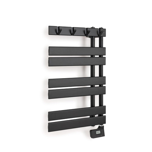CREATE Electric Wall Towel Rack with Hooks, Black