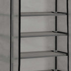 NQJIBUE Grey Fabric Shoe Cabinet with Cover