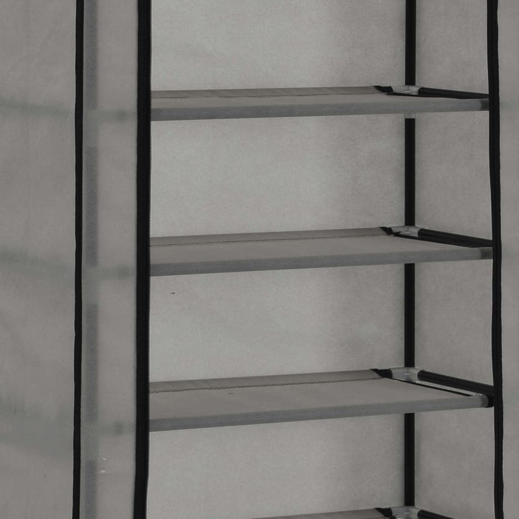 NQJIBUE Grey Fabric Shoe Cabinet with Cover