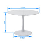 GrandCA HOME 110cm Round Dining Table in White