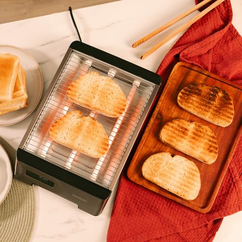Cecotec Horizontal Toaster - Flat Toaster With 3 Touch Resistors for Perfectly Crispy Toasts