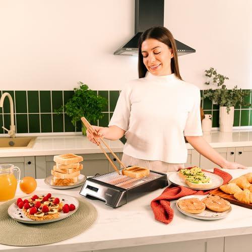 Cecotec Horizontal Toaster - Flat Toaster With 3 Touch Resistors for Perfectly Crispy Toasts