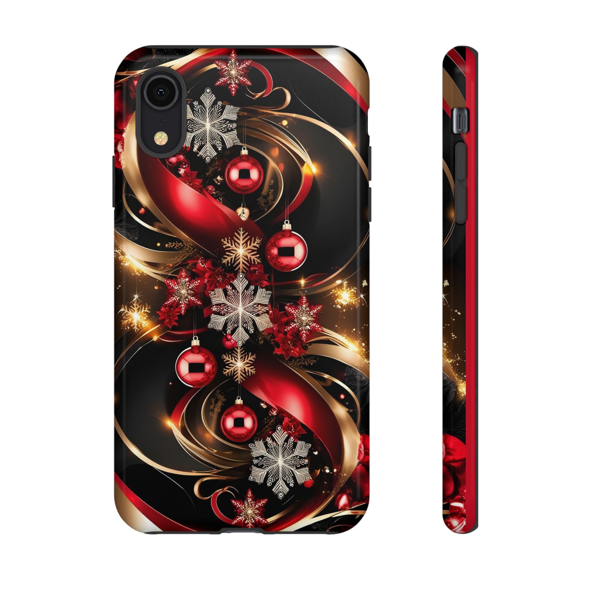 Christmas Red and Gold Phone Case - Tough Cases for Holiday Cheer