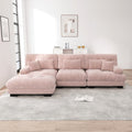Luxe Modulaire Hoekbank 313 cm – XL Cloud Sofa met Slaapfunctie – Chenille – Roze