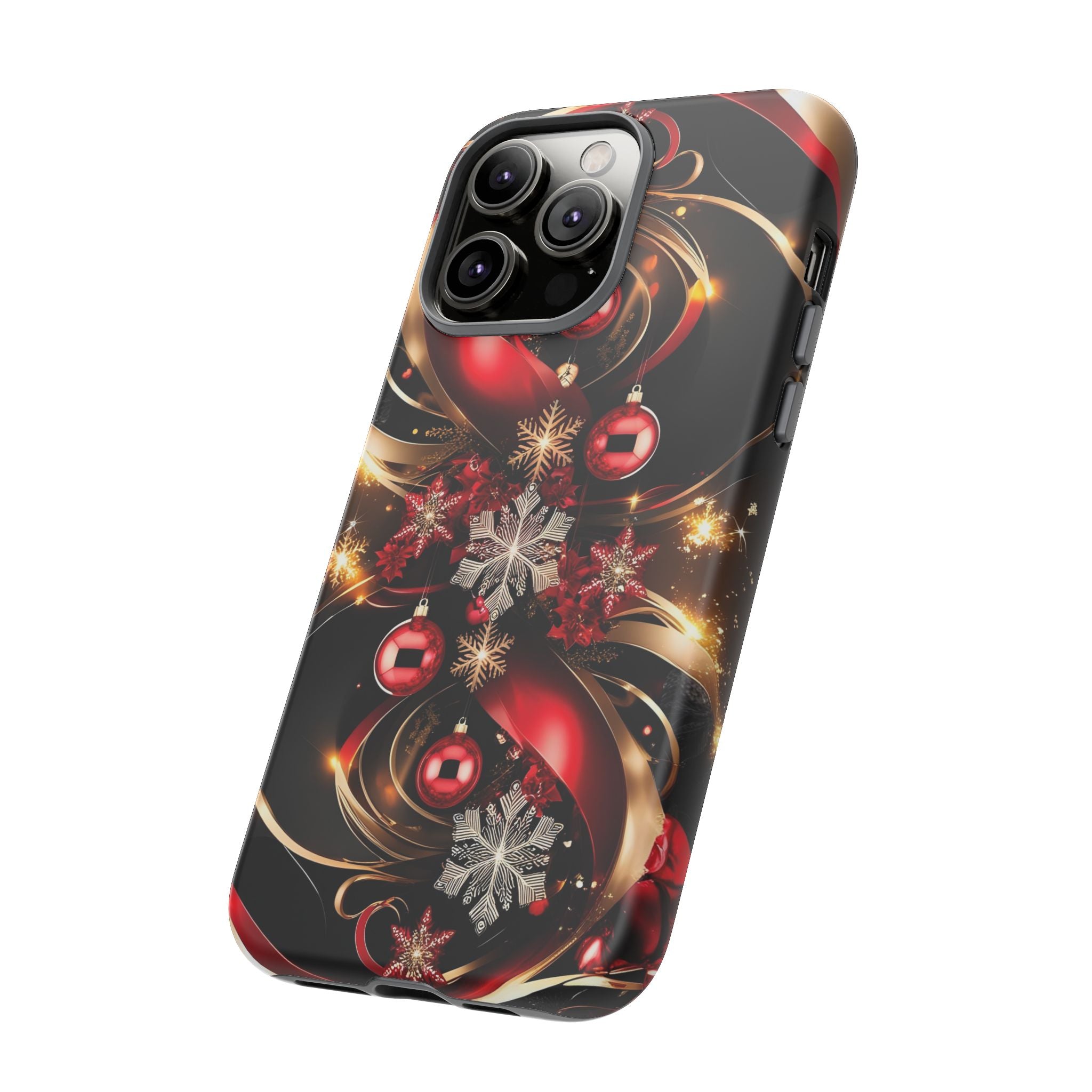 Christmas Red and Gold Phone Case - Tough Cases for Holiday Cheer