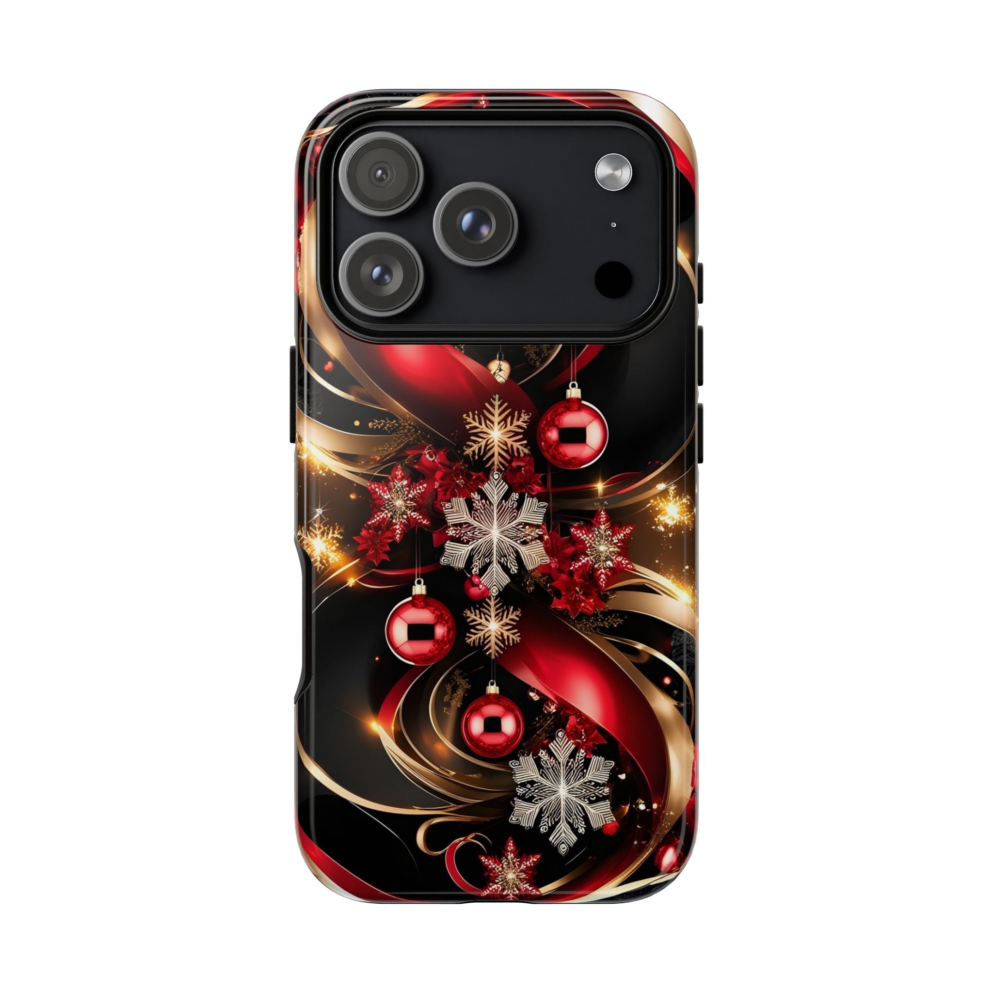 Christmas Red and Gold Phone Case - Tough Cases for Holiday Cheer