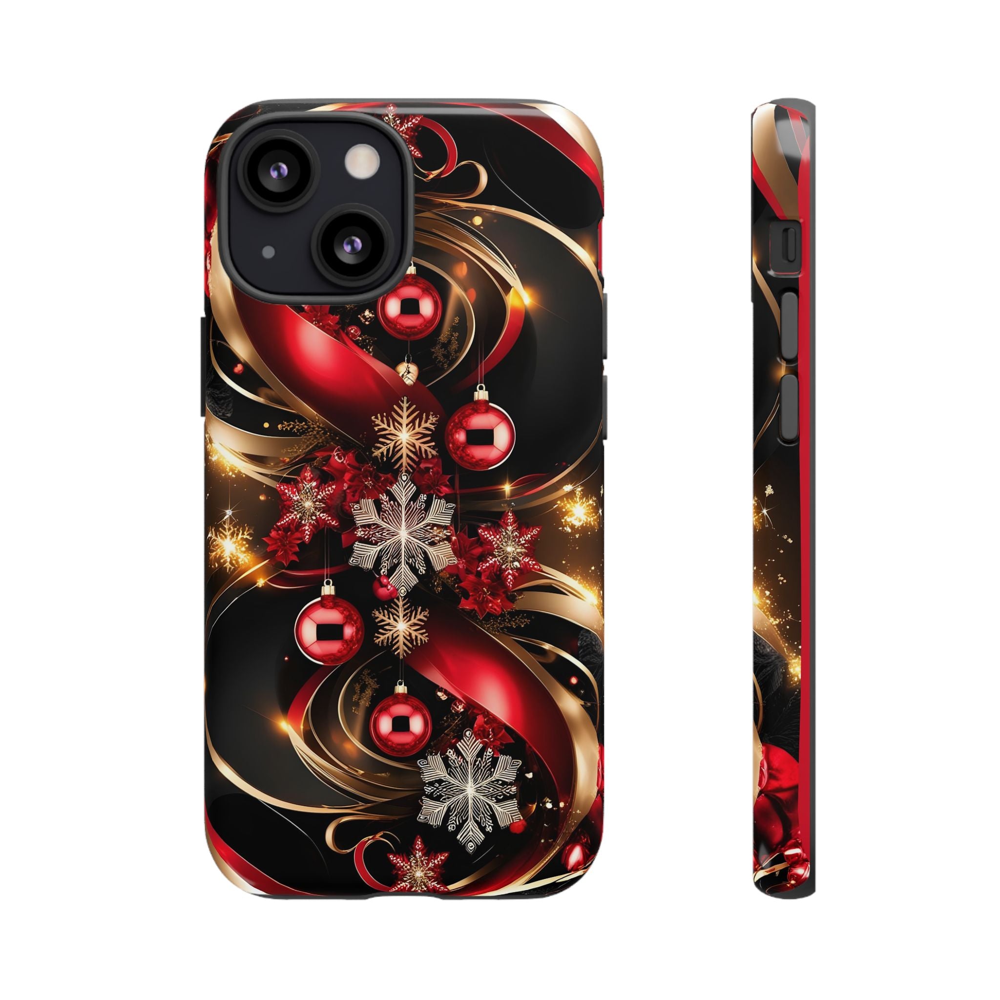 Christmas Red and Gold Phone Case - Tough Cases for Holiday Cheer