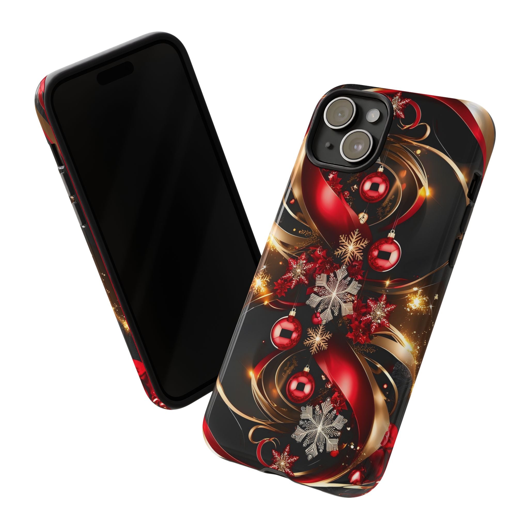 Christmas Red and Gold Phone Case - Tough Cases for Holiday Cheer