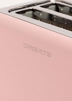 CREATE Toaster Retro Style Wide Slots Pink