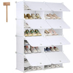 TEENO 8-Level Shoe Cabinet with door, spacious and sturdy for 32 pairs of shoes