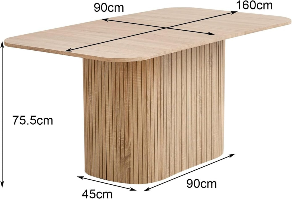HJhomeheart Rectangular Dining Table - Light Wood Veining