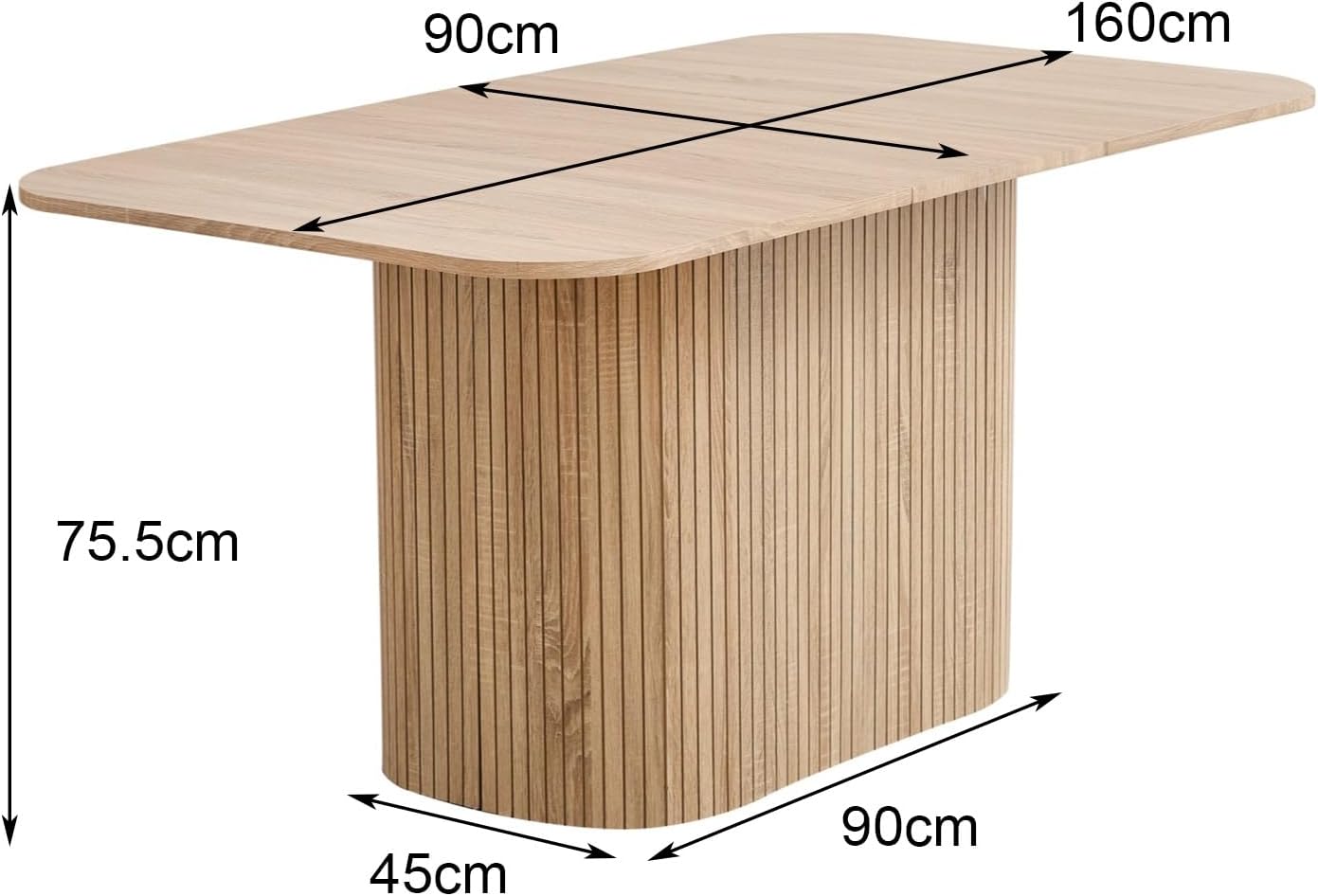 HJhomeheart Rectangular Dining Table - Light Wood Veining