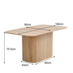 HJhomeheart Modern Rectangular Dining Table with Slatted Legs