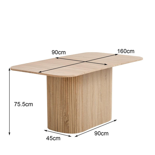 HJhomeheart Modern Rectangular Dining Table with Slatted Legs