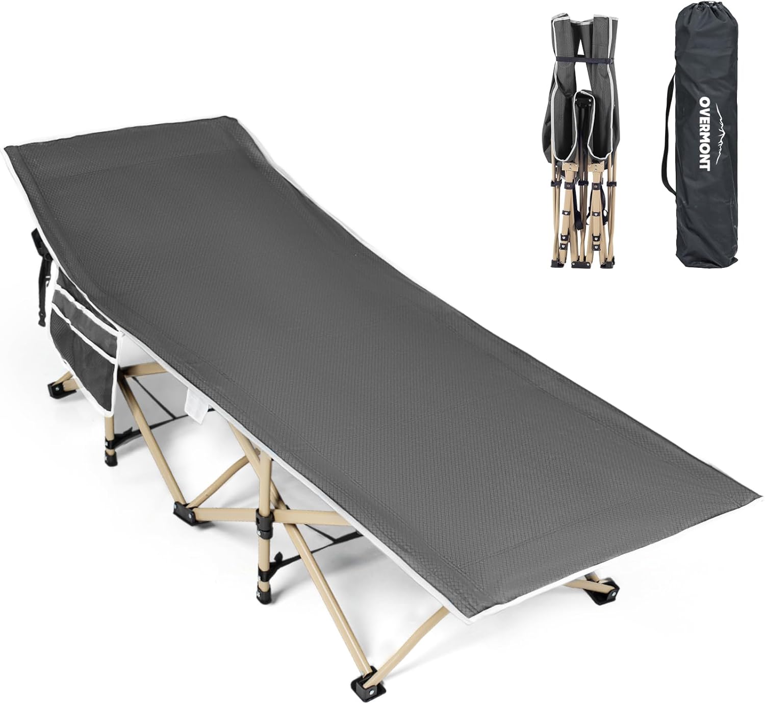 OVERMONT Folding Camping Bed Single Heavy Duty