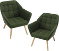 chairus Set of 2 Linen Tub Chairs - Green