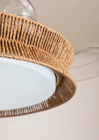 CREATE Wind Clear Ceiling Fan with White Light and Braided Wicker