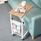 sogesfurniture Adjustable Height Side Table with Metal Frame