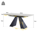 HOXINBLY Extendable Modern Dining Table