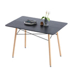 H.J WeDoo Modern Rectangular Dining Table Set with 4 Chairs