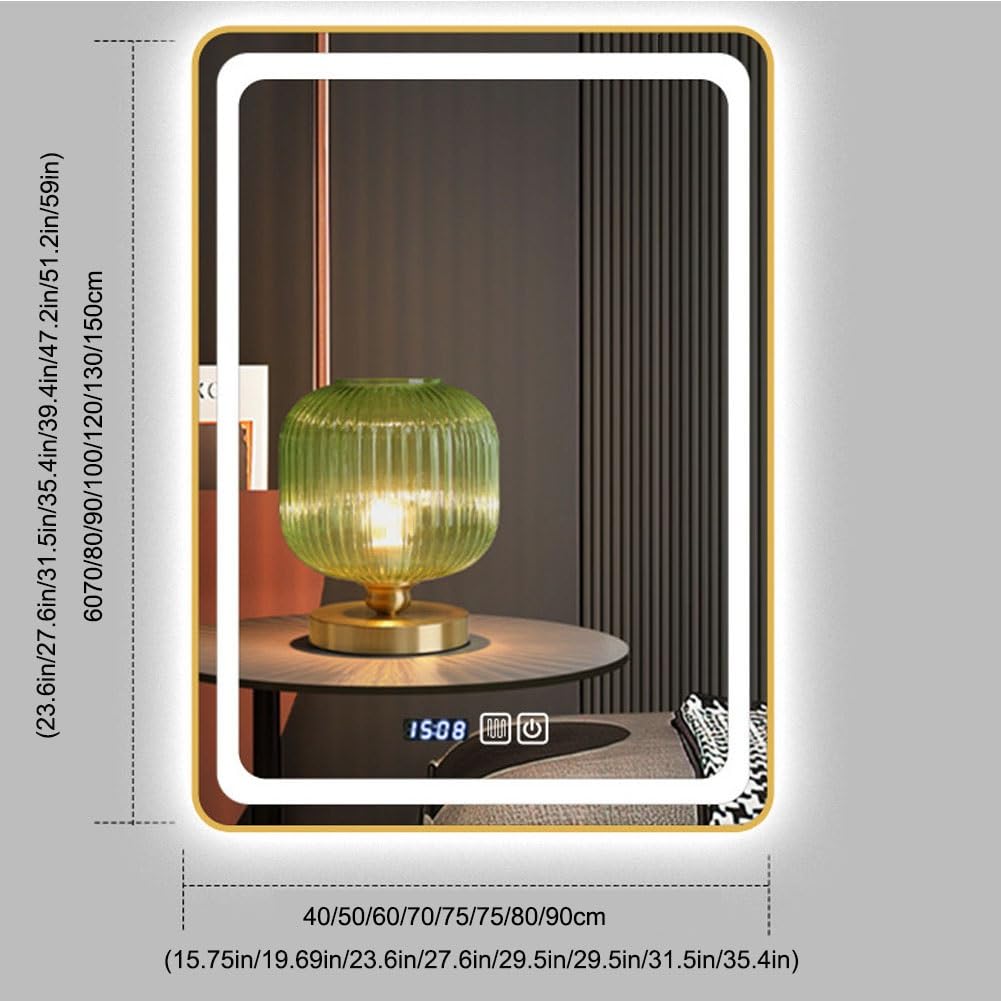 LTINGNG Backlit LED Wall Mounted Smart Bathroom Mirror