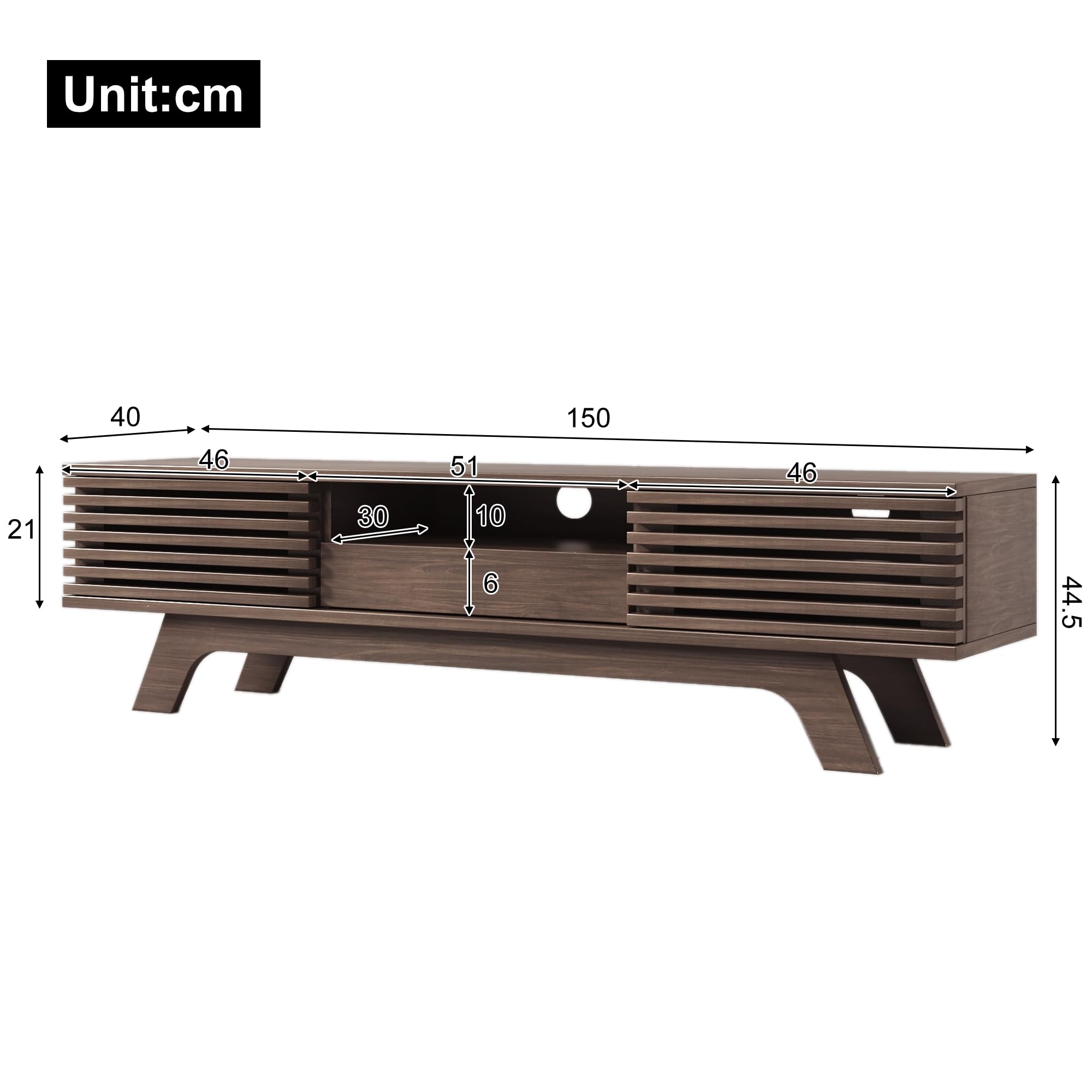 BTM Retro Style Wood TV Unit with Storage
