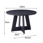 HJhomeheart Round Dining Table with Cross-shaped Base