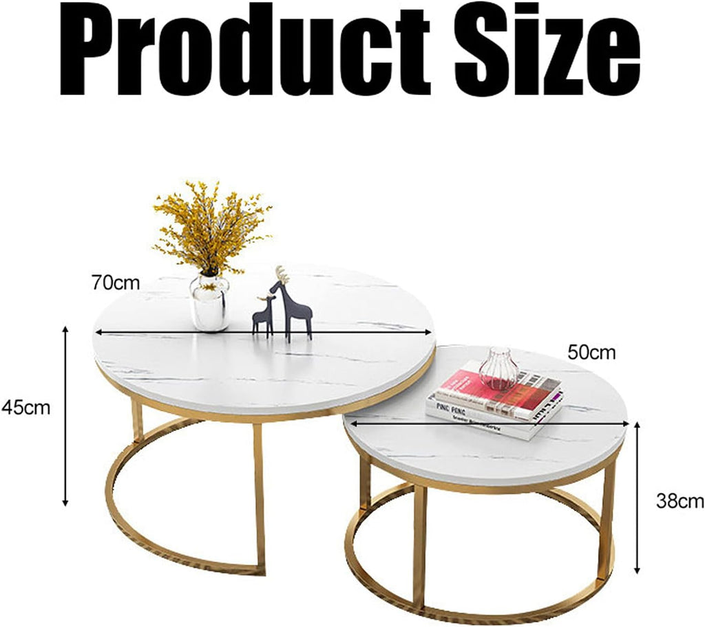 Generic Modern Round Nesting Coffee Table Set of 2