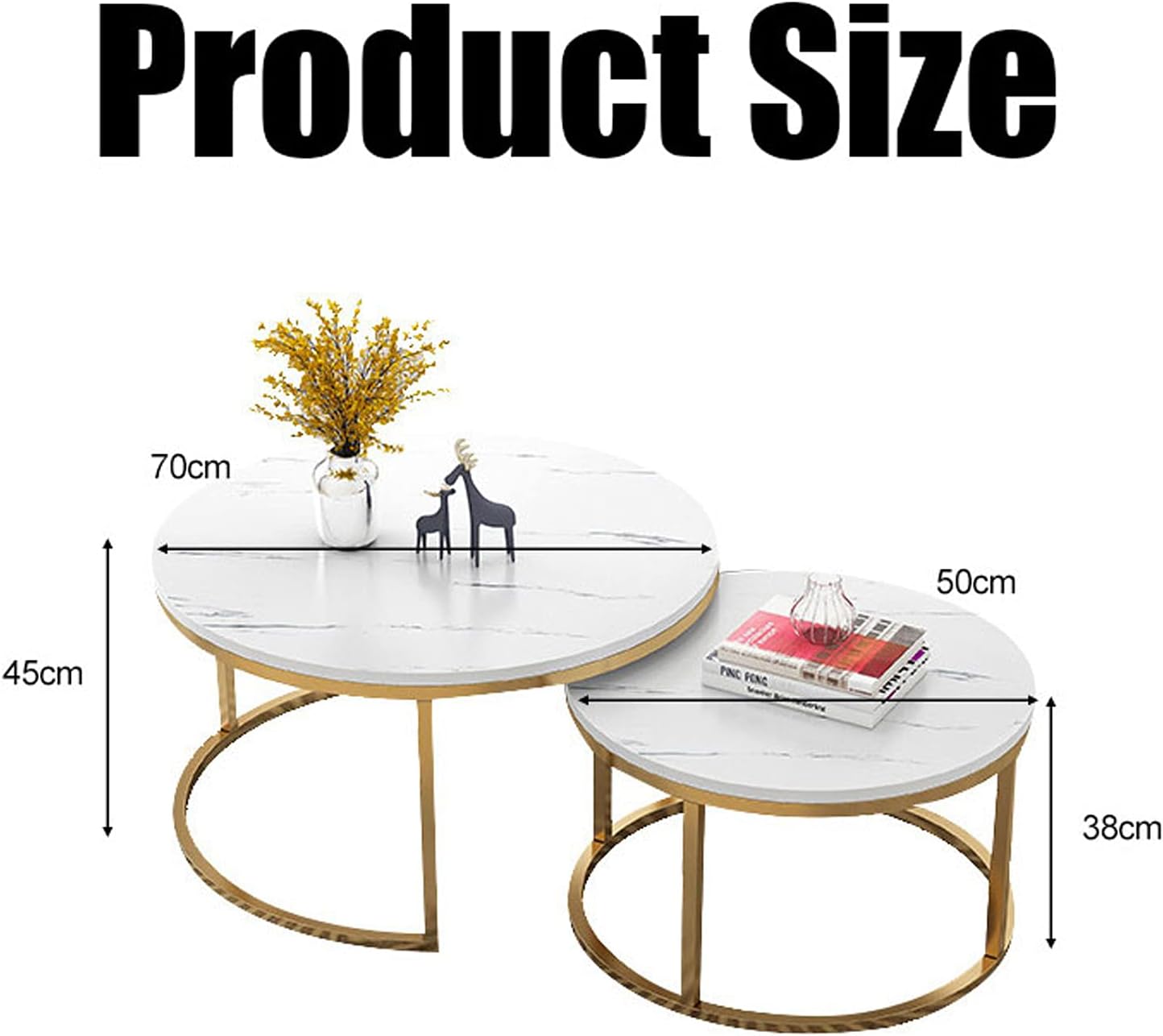Generic Modern Round Nesting Coffee Table Set of 2