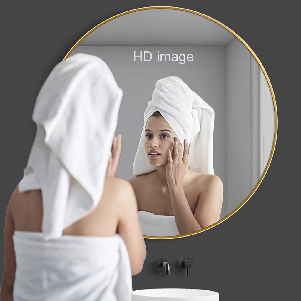 LIYANJJ Premium Quality Round Wall Mirror with Metal Frame
