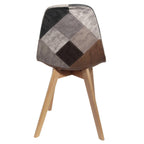 Home Deco Factory Scandinavian Style Patchwork Chairs Set of 2